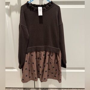 Brown Polka Dot Kids Dress